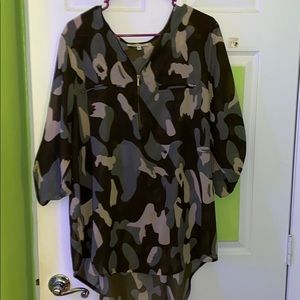 Camo Quarter Zip Top
